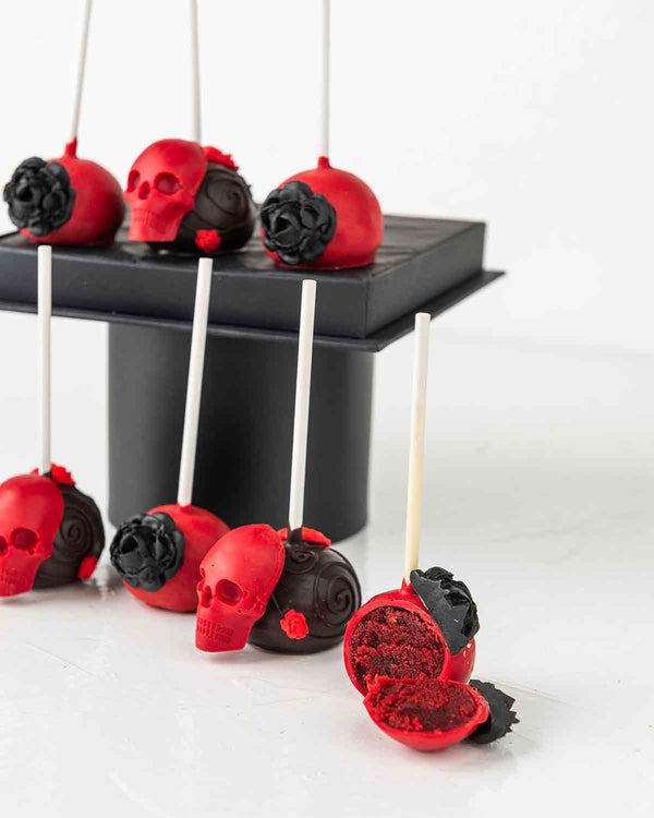 Halloween Red Skull Cake pops