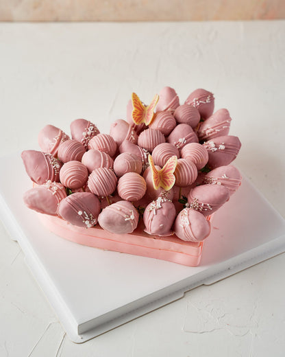 Pink and Purple Chocolate Strawberries Arrangement by NJD