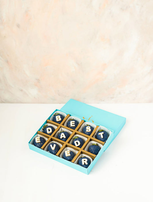 Blue and Gold Best Dad Strawberries by NJD