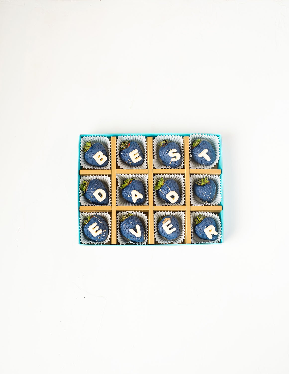 Blue and Gold Best Dad Strawberries by NJD