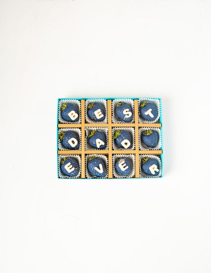Blue and Gold Best Dad Strawberries by NJD