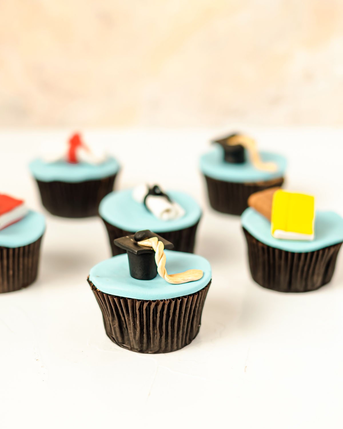 6 Graduation theme cupcakes by NJD
