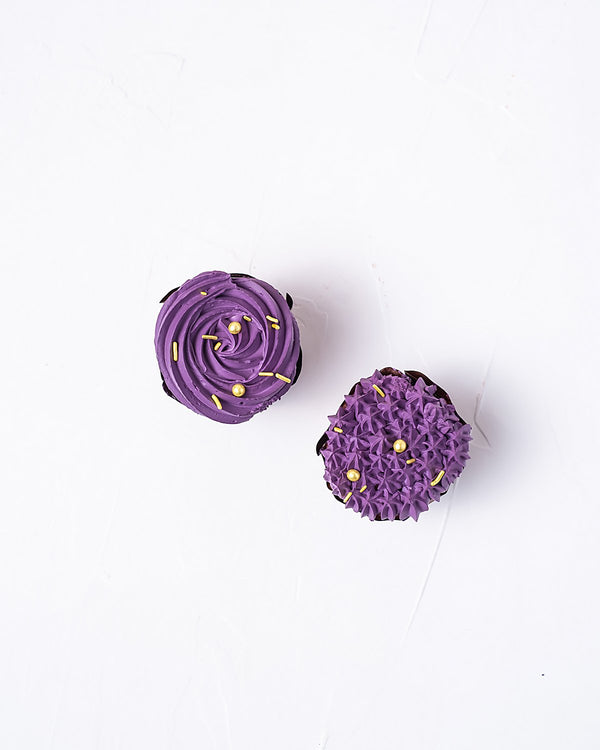 2 Purple Velvet Cupcakes