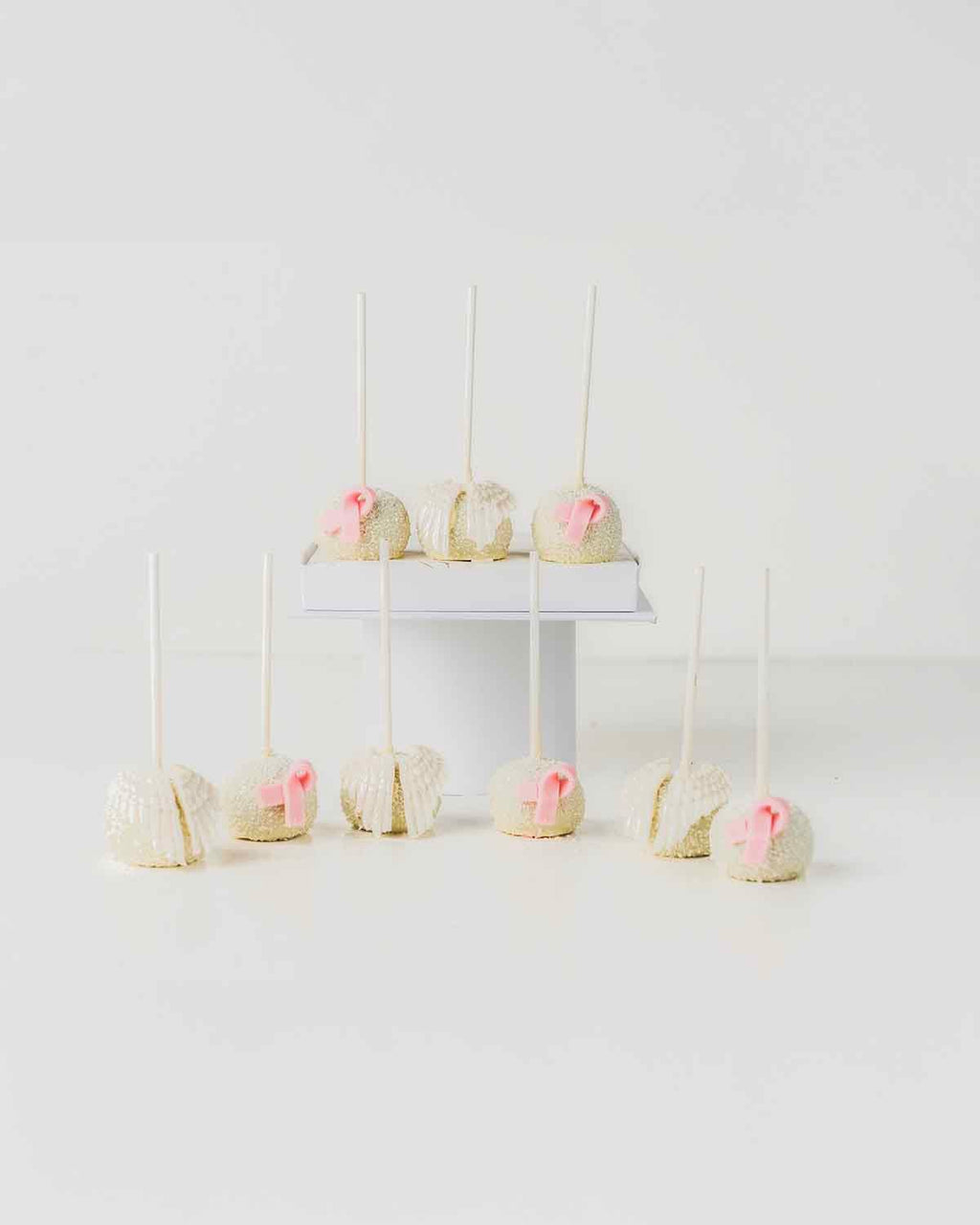 Bow and Wings White Chocolate Cake pops