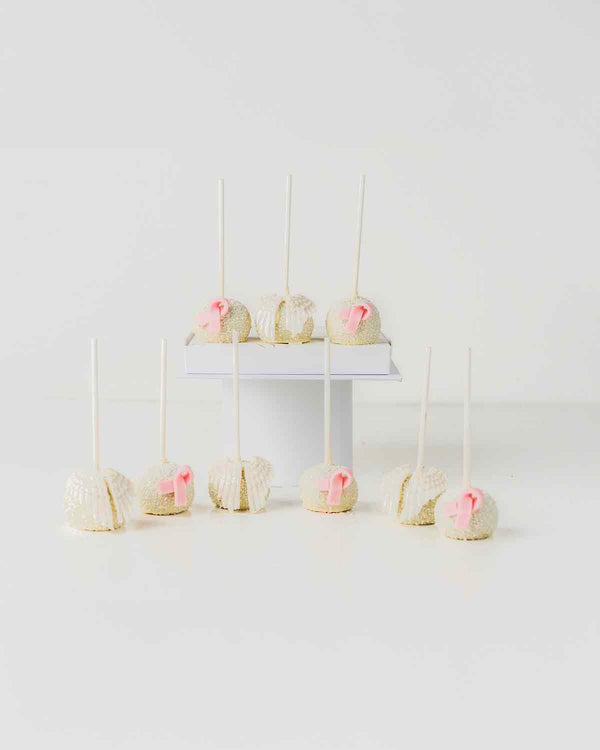 Bow and Wings White Chocolate Cake pops