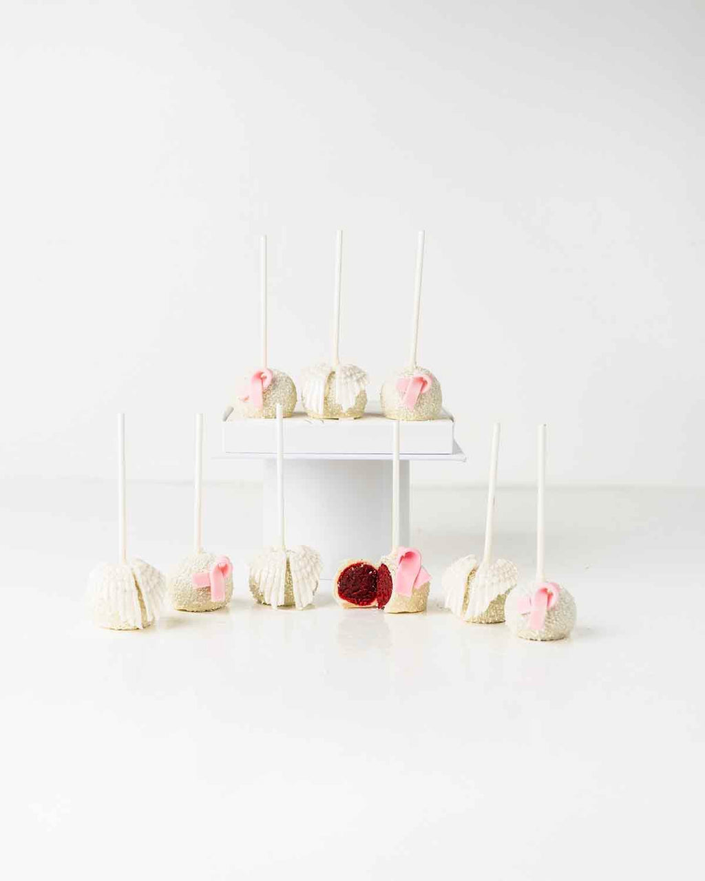 Bow and Wings White Chocolate Cake pops