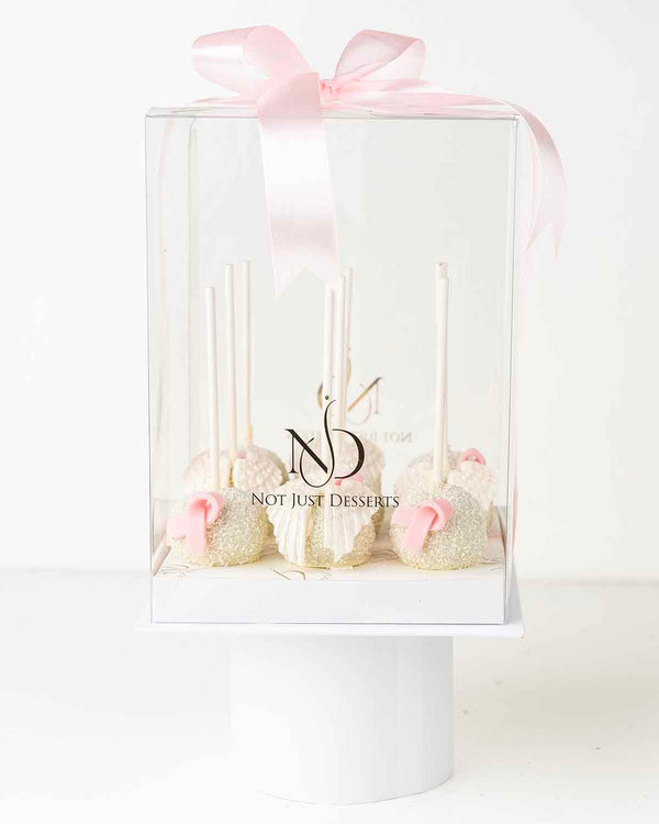 Bow and Wings White Chocolate Cake pops