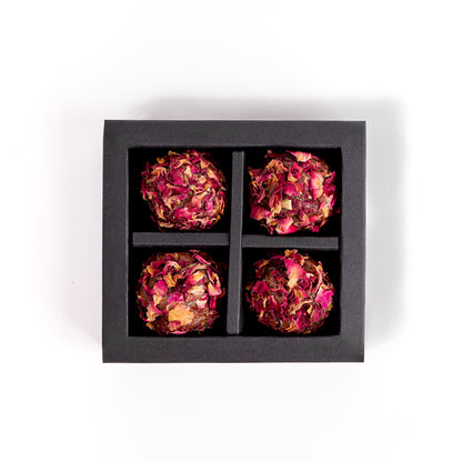Luxury Eid Rose Date Balls 4pcs Gift Box