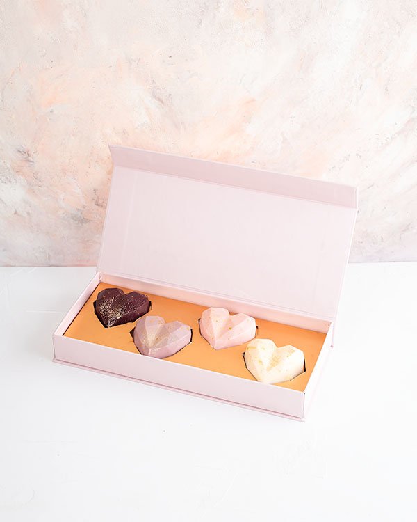 Assorted Hearts 4pc Chocolate Gift Box by NJD
