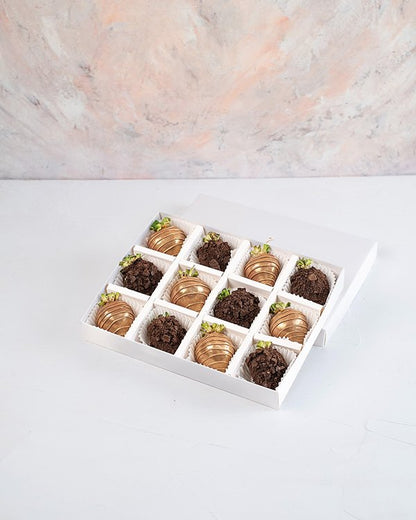 Golden and Dark Chocolate Covered Berries by NJD