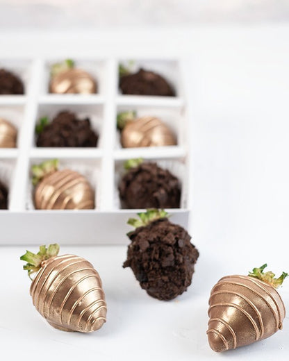 Golden and Dark Chocolate Covered Berries by NJD
