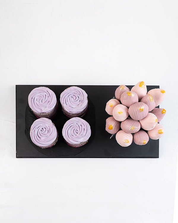 Ombre Mini Cakes and Berries Arrangement by NJD