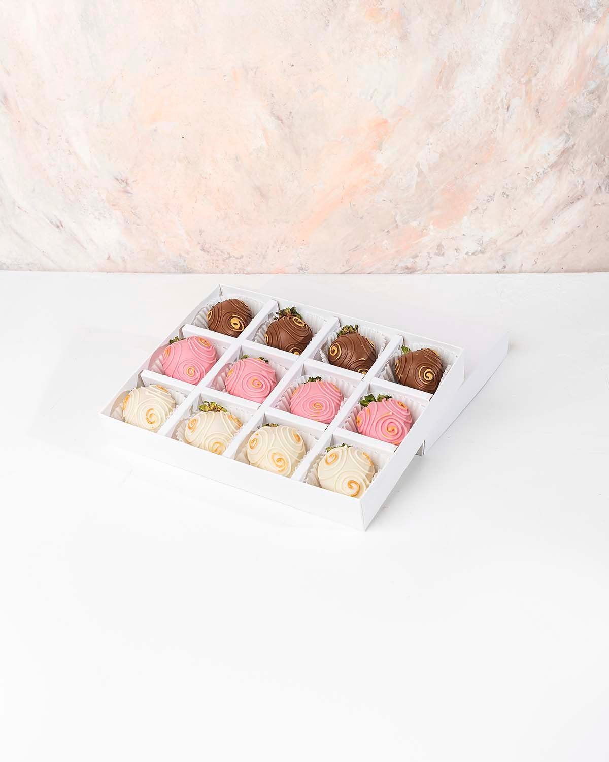 Milk, Ruby and White Chocolate Strawberries by NJD