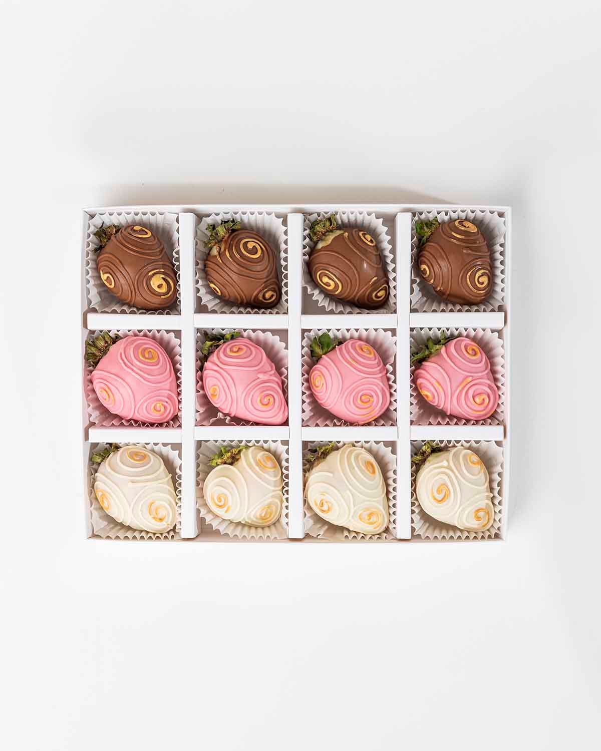 Milk, Ruby and White Chocolate Strawberries by NJD