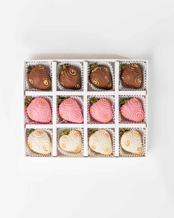 Milk, Ruby and White Chocolate Strawberries by NJD