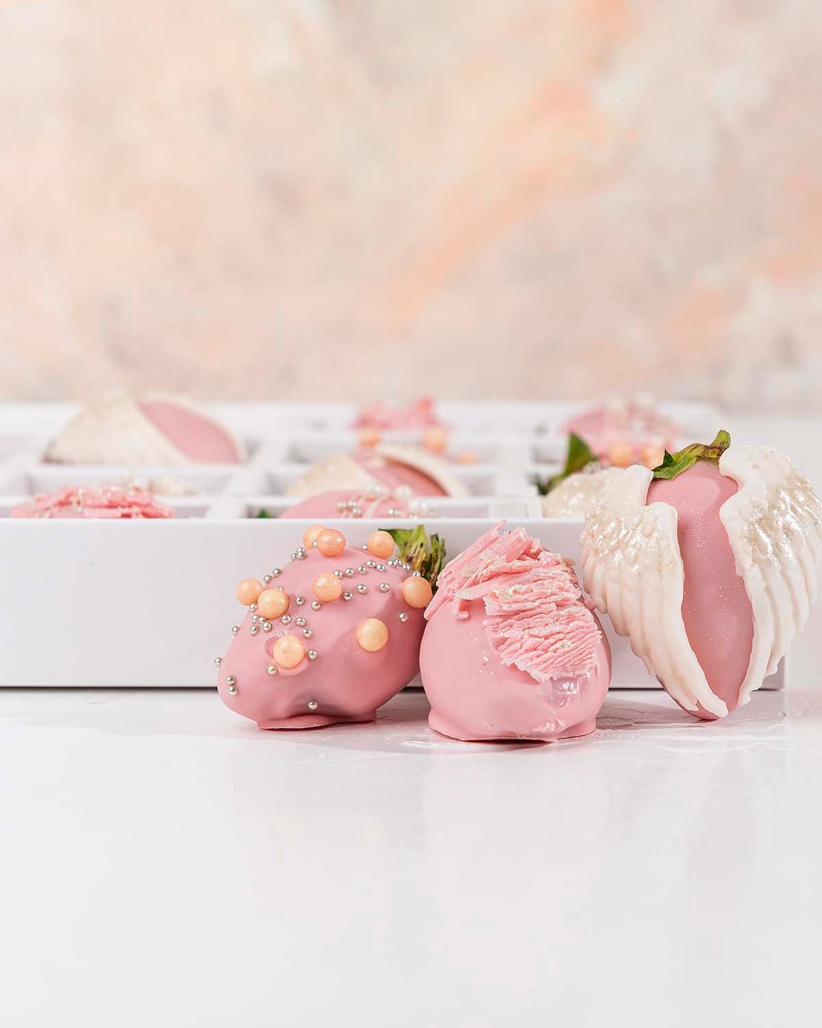 Ruby Chocolate Strawberries with Wings by NJD