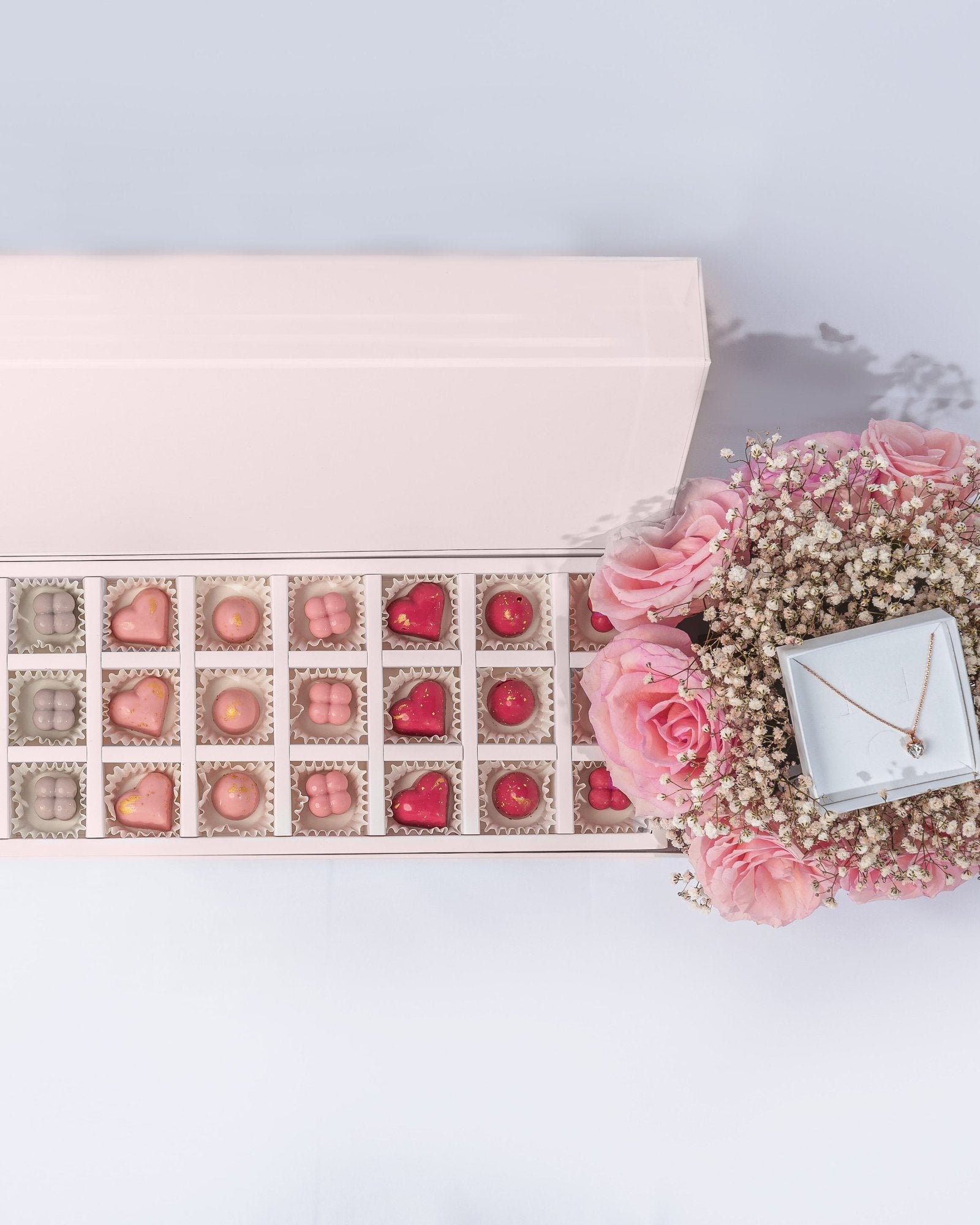 Large Chocolate tray with Bouquet and Necklace by NJD
