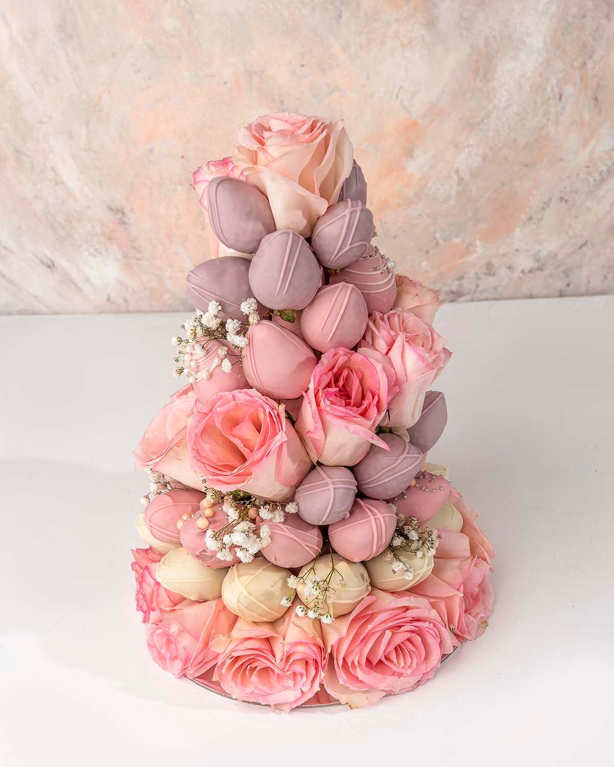 Chocolate Strawberries and Roses Tower by NJD