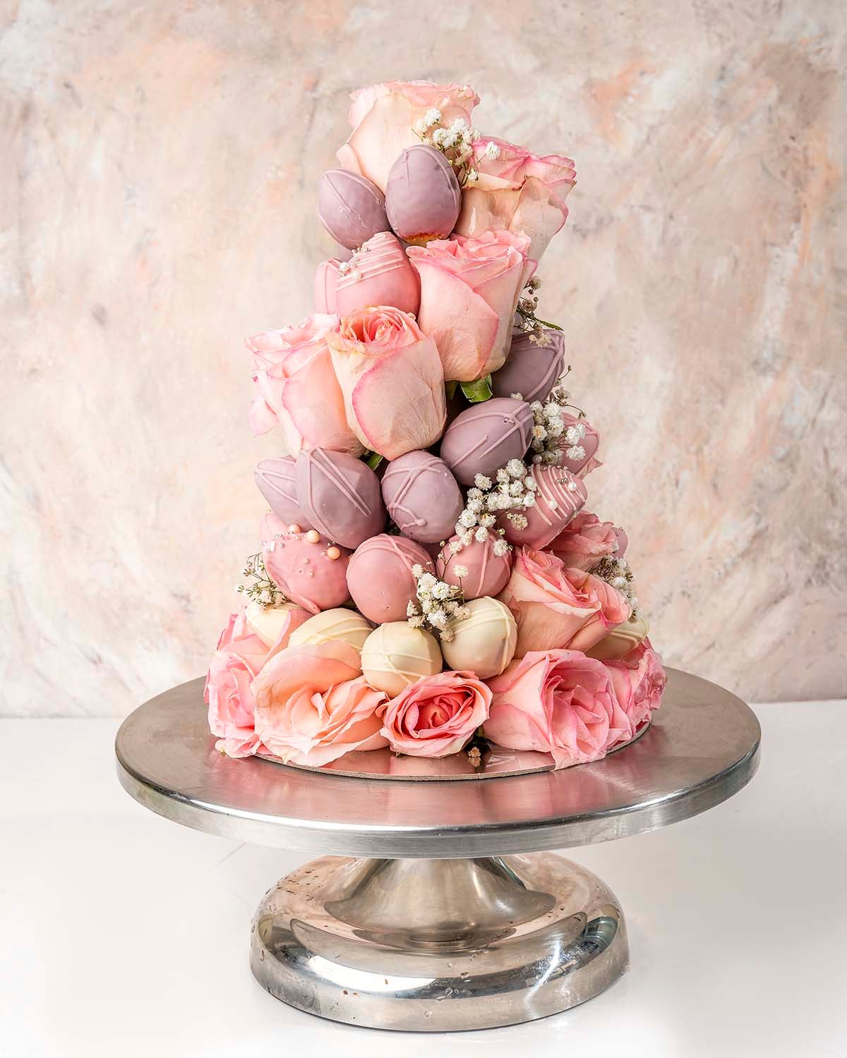 Chocolate Strawberries and Roses Tower by NJD