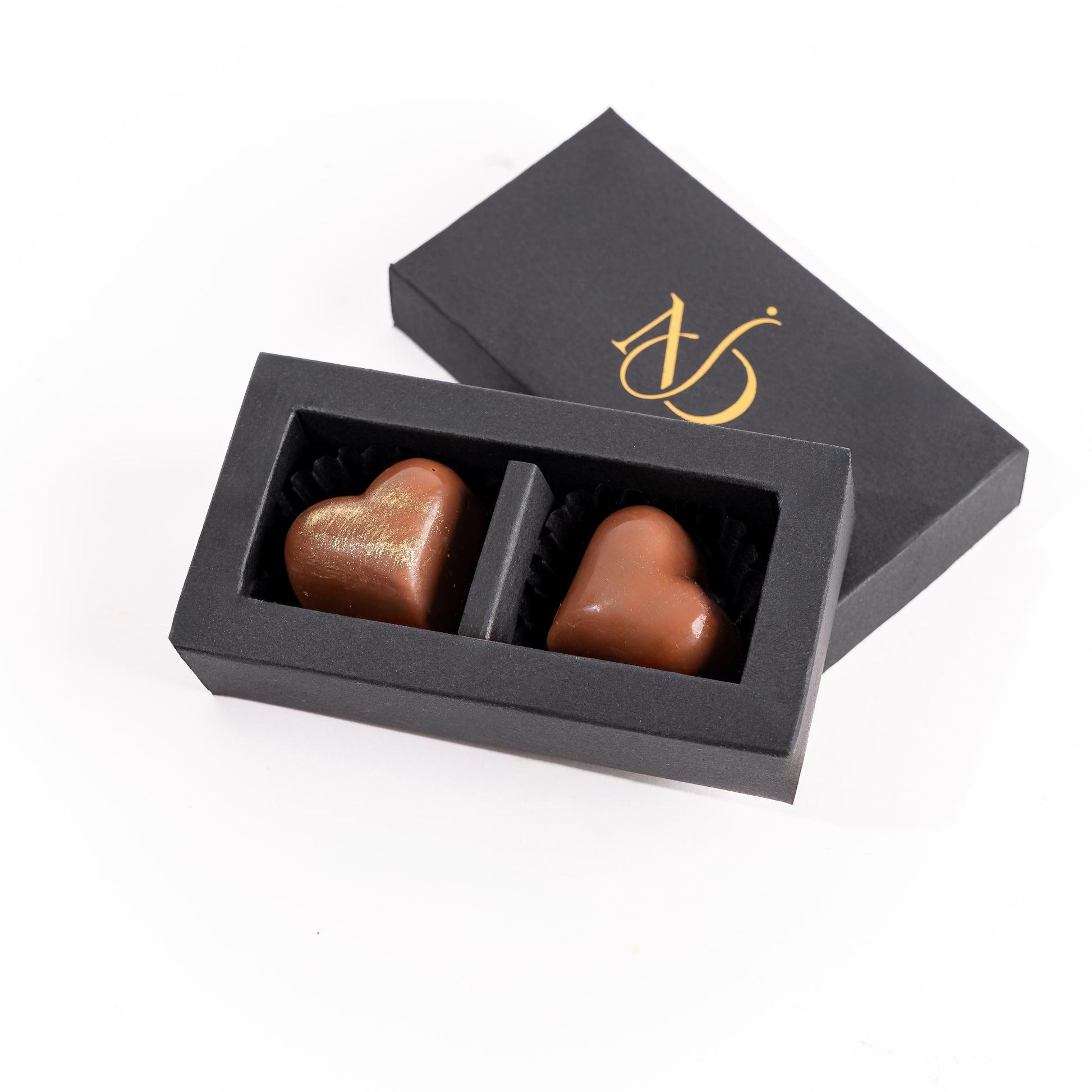 Artisan Chocolate Heart Truffles 2pc Gift Box