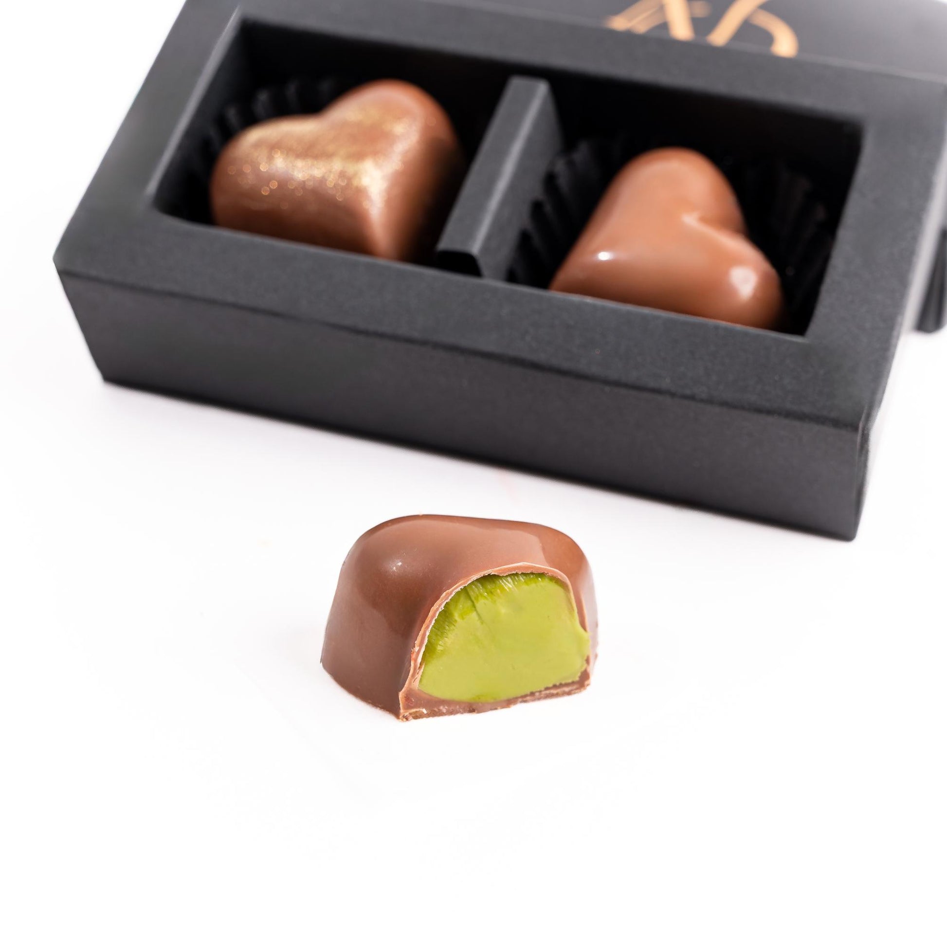 Artisan Chocolate Heart Truffles 2pc Gift Box