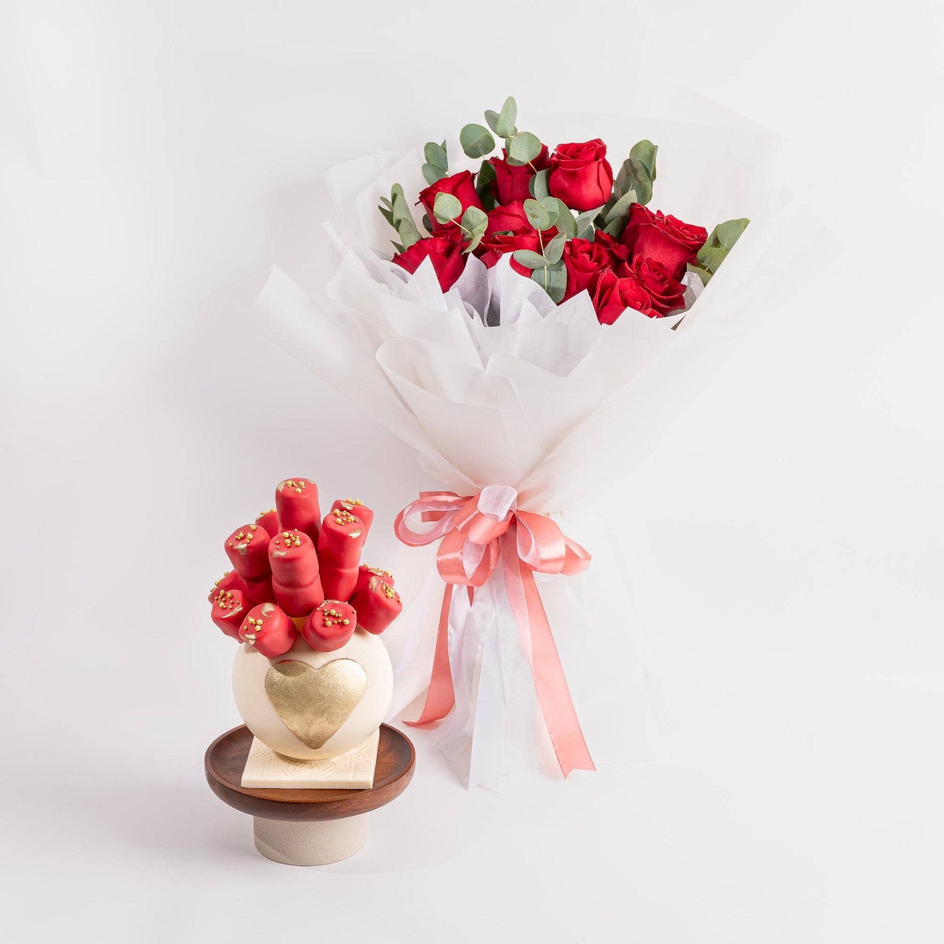 Red Roses and Marshmallows Romantic Gift Bundle