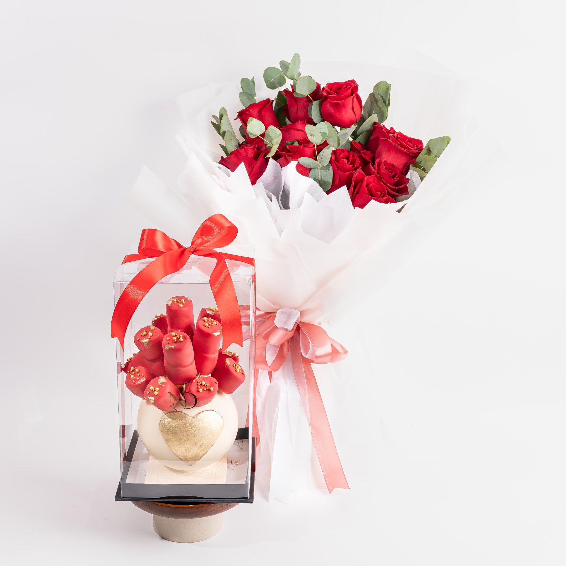 Red Roses and Marshmallows Romantic Gift Bundle