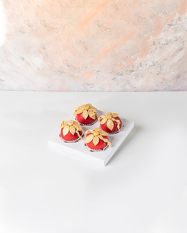 Red And Golden Chocolate Baubles  by NJD