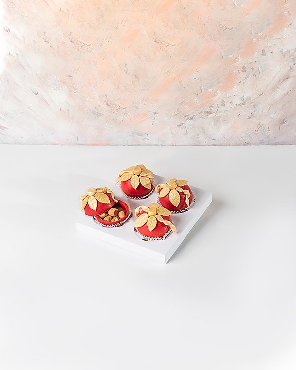 Red And Golden Chocolate Baubles  by NJD