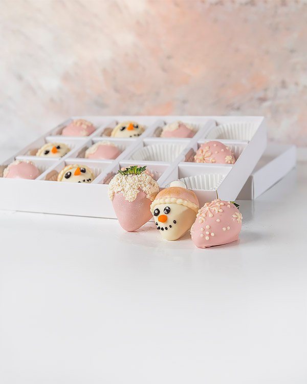 Pink and White Christmas Strawberries  by NJD