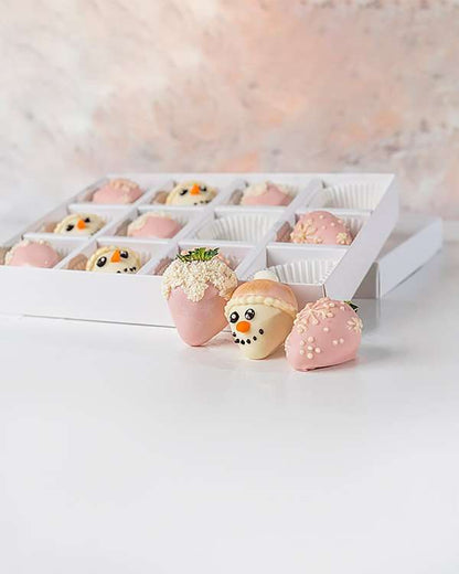 Pink and White Christmas Strawberries  by NJD