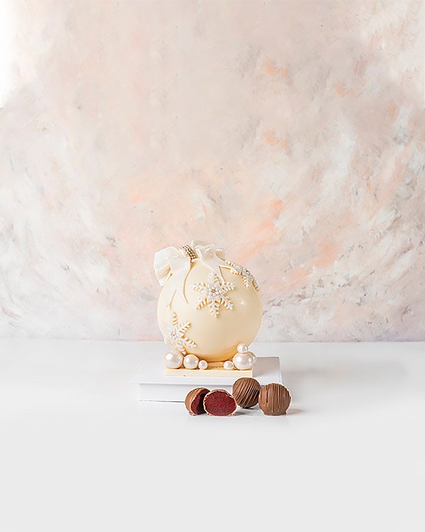 White 3D Chocolate Bauble by NJD