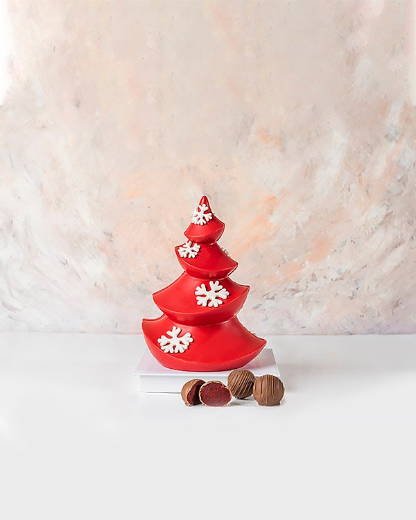 Red Chocolate Christmas Tree  by NJD