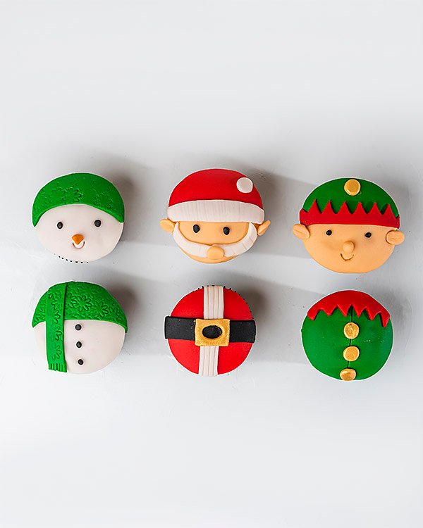 Santa  Elf and The Snowman Cupcakes by NJD