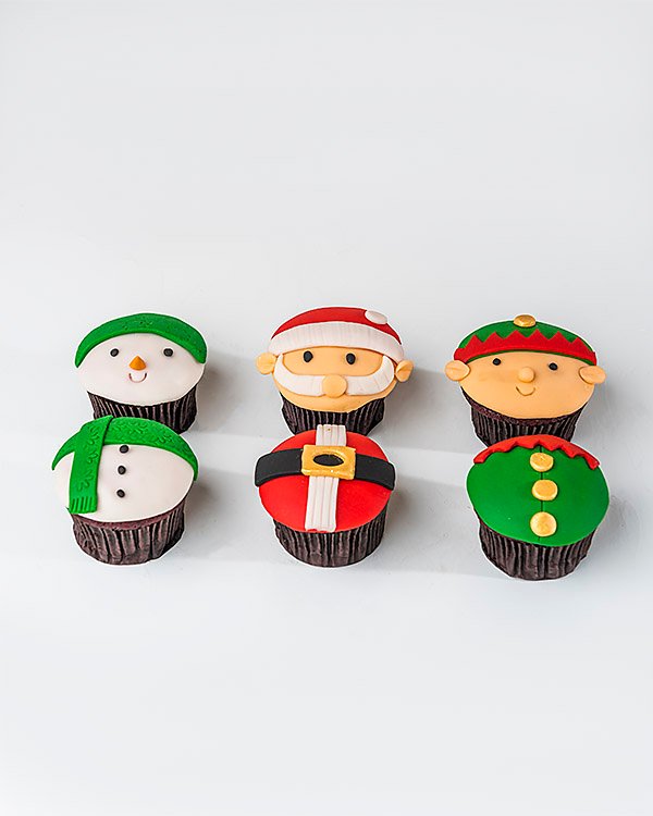 Santa  Elf and The Snowman Cupcakes by NJD
