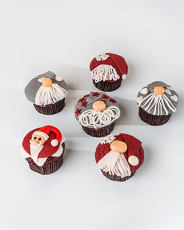 Red and Grey Christmas Cupcakes  by NJD