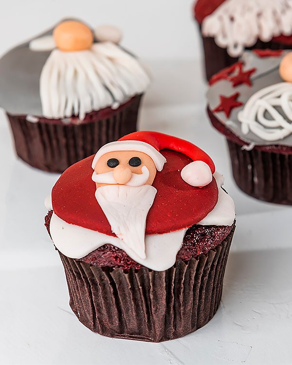 Red and Grey Christmas Cupcakes  by NJD