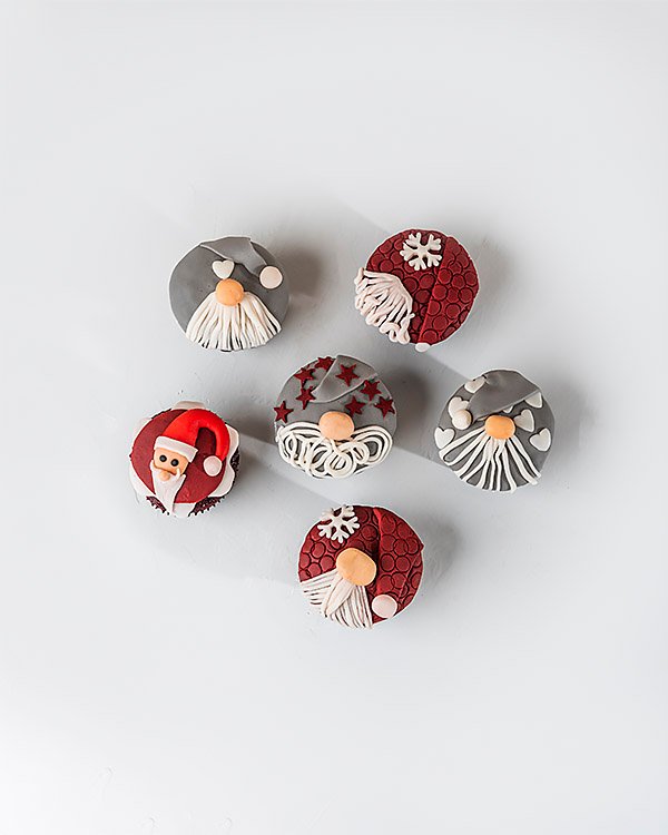 Red and Grey Christmas Cupcakes  by NJD