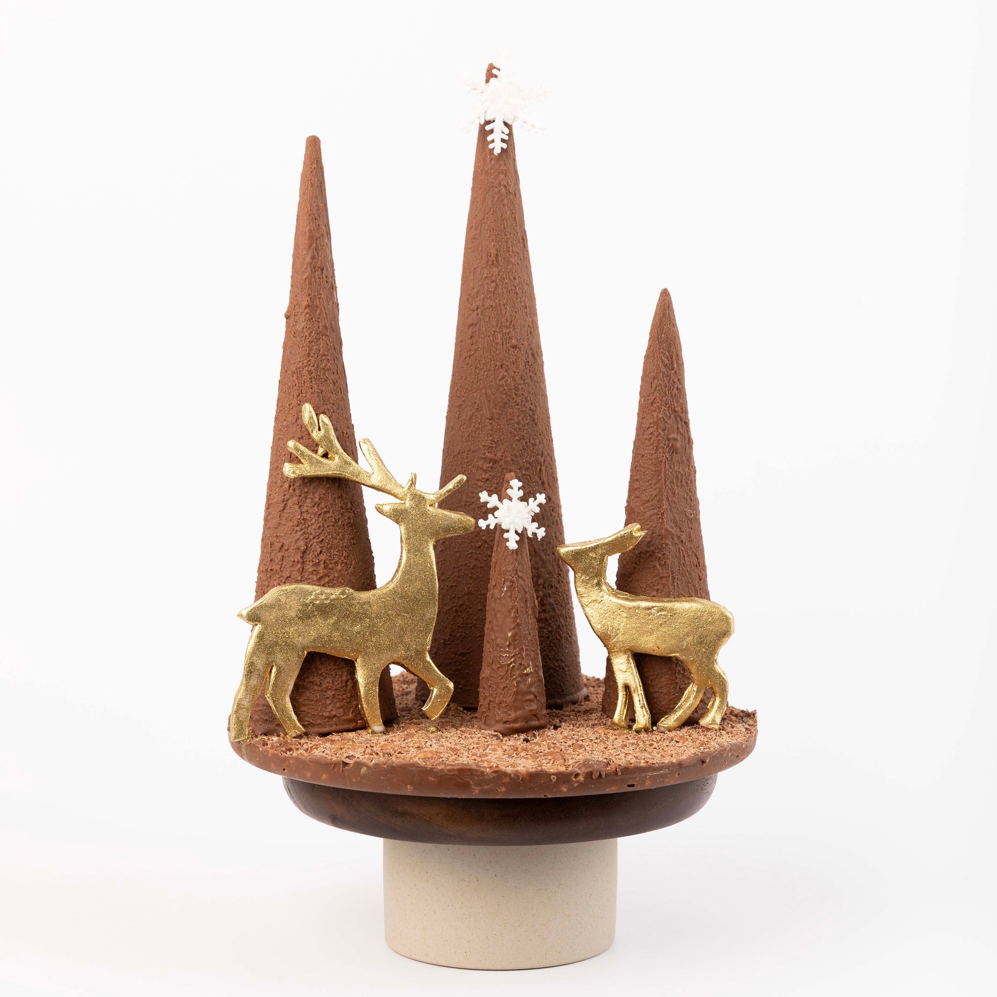 Golden Reindeer Chocolate Forest