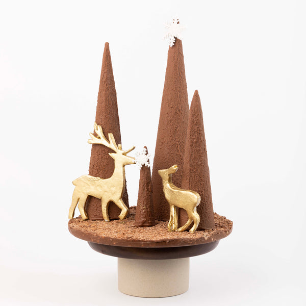 Golden Reindeer Chocolate Forest