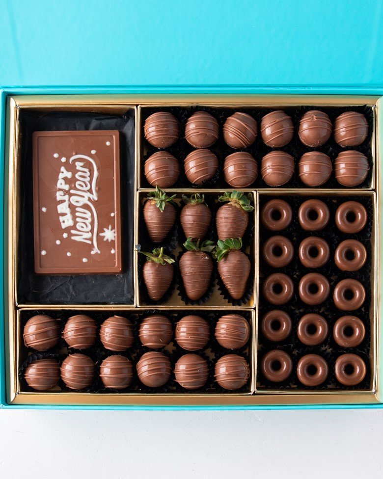 Chocolates and Strawberries New Year Greetings by NJD