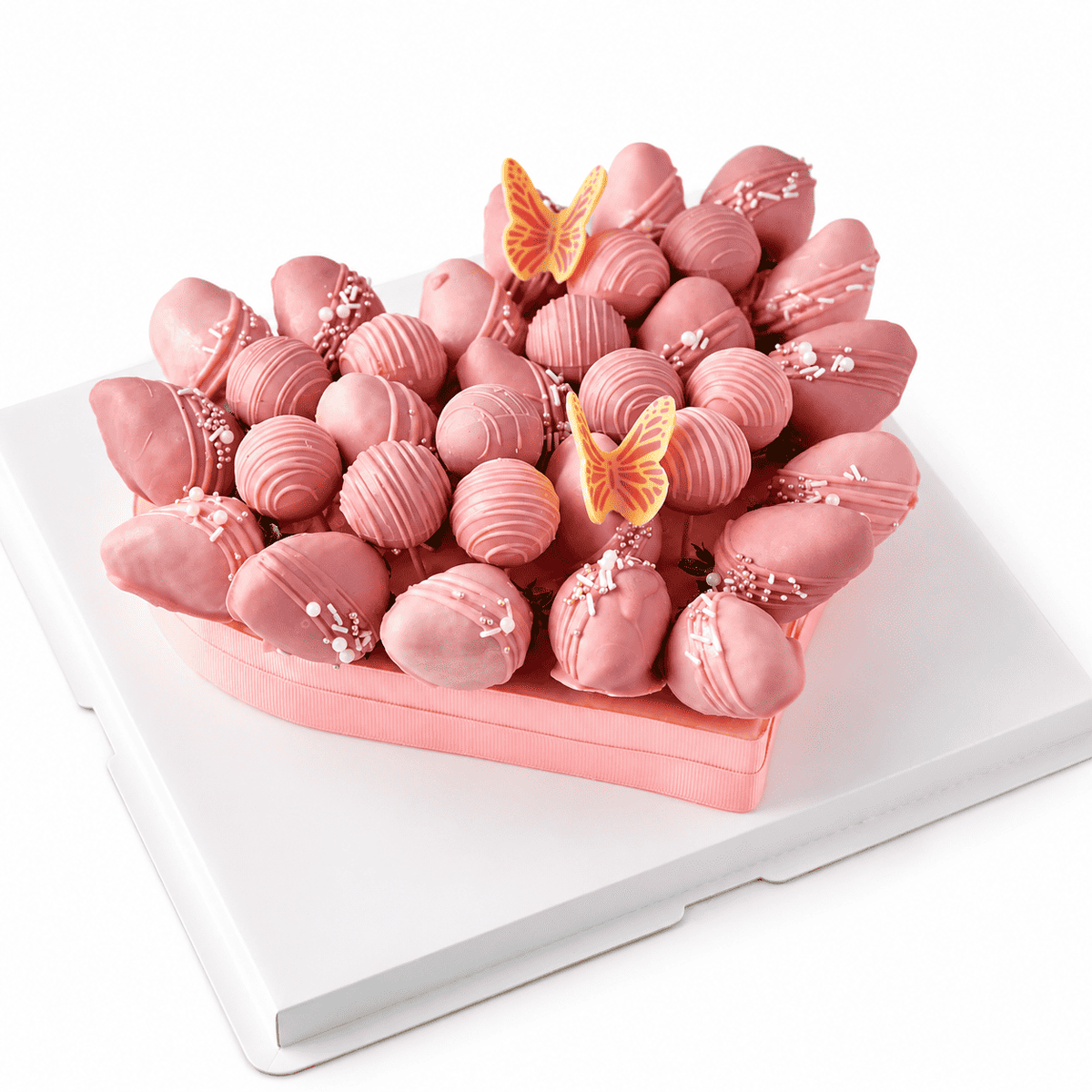 Pink and Purple Chocolate Strawberries Arrangement by NJD