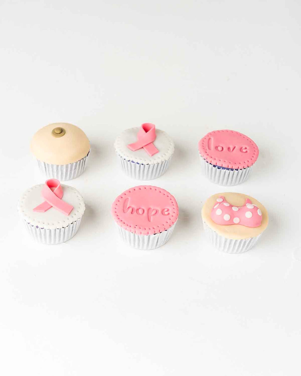 6 Pink October Cupcake