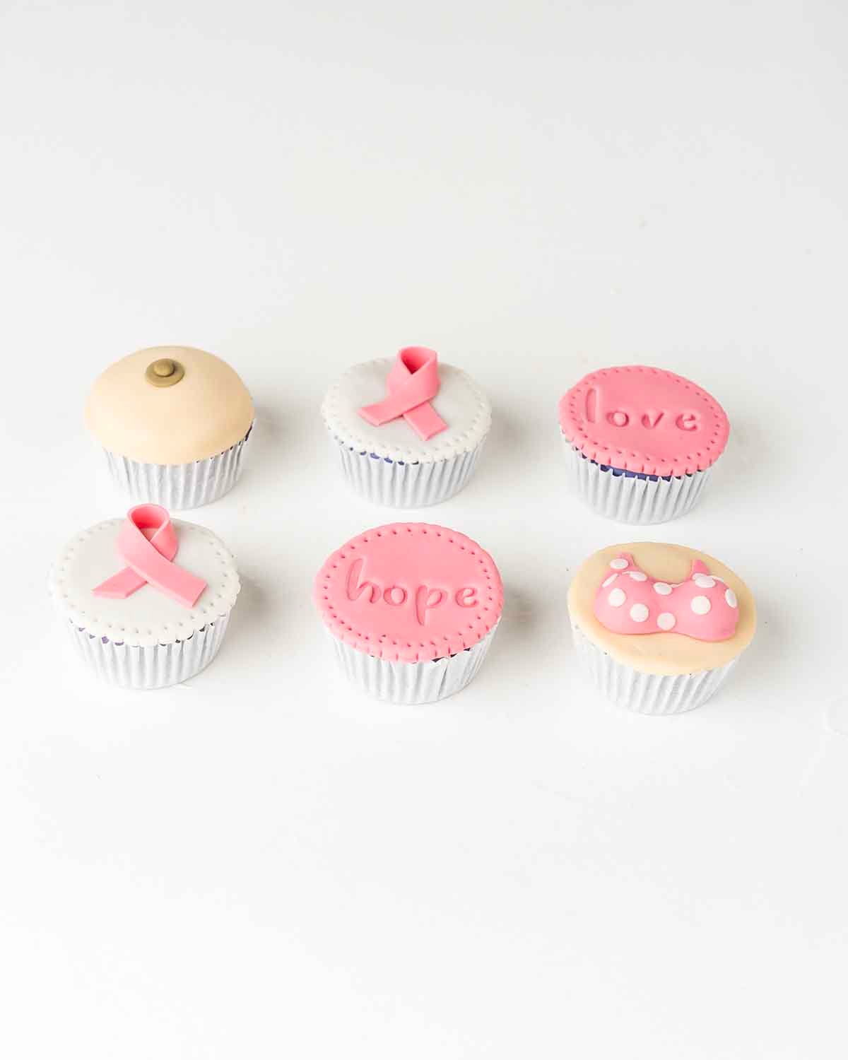 6 Pink October Cupcake