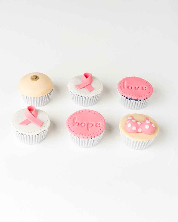 6 Pink October Cupcake