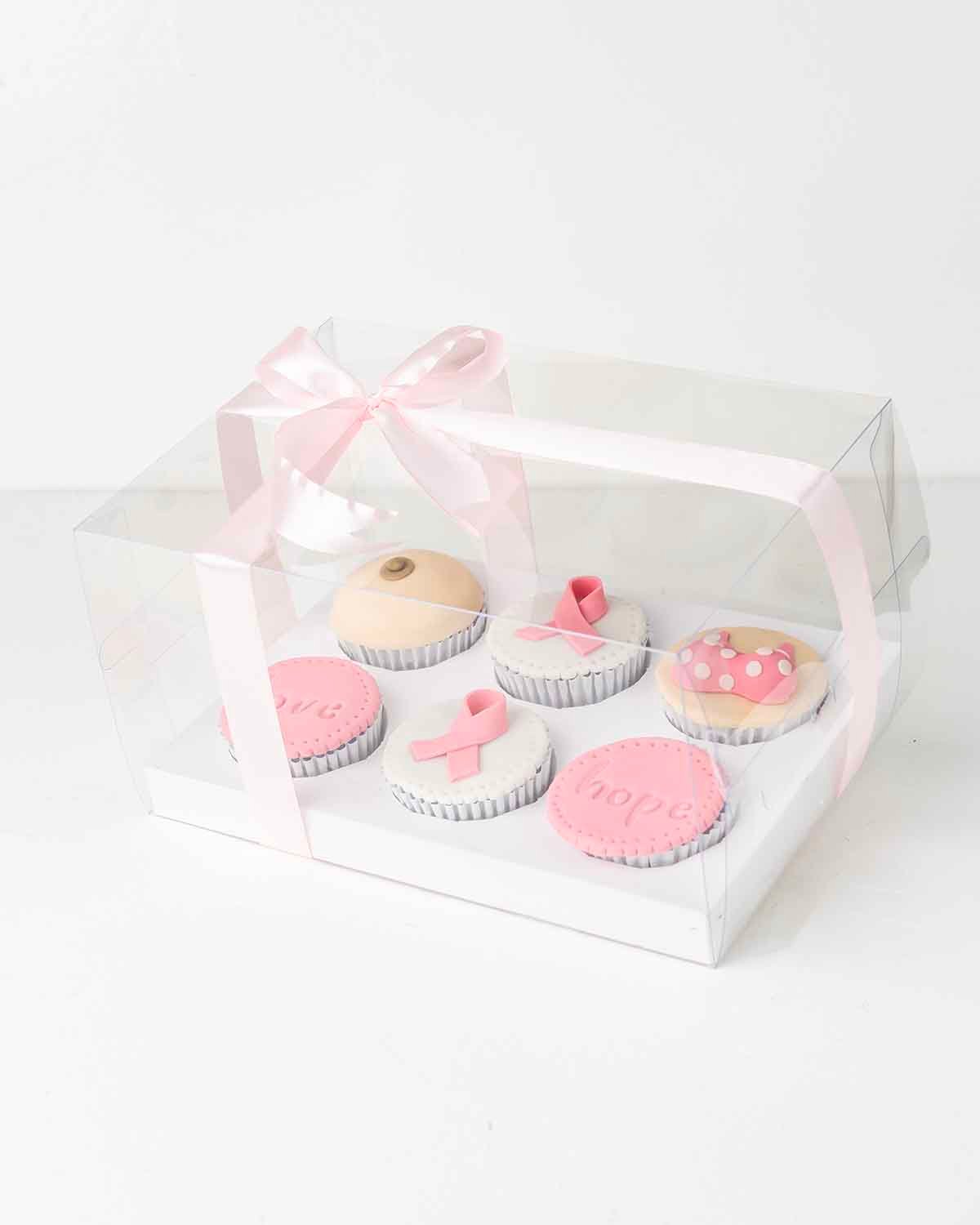 6 Pink October Cupcake