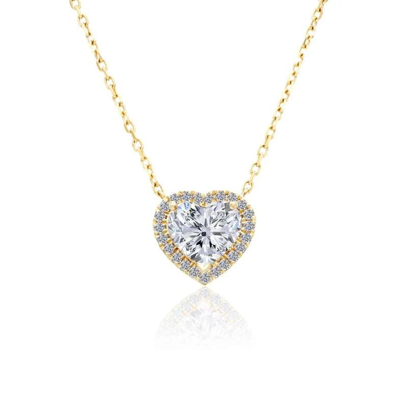 1.5 CT HEART HALO DIAMOND NECKLACE by NJD