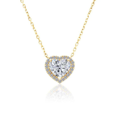 0.5 CT HEART HALO DIAMOND NECKLACE by NJD