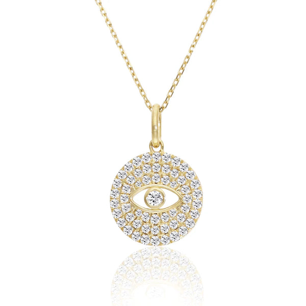 EVIL EYE PAVÉ DIAMOND NECKLACE