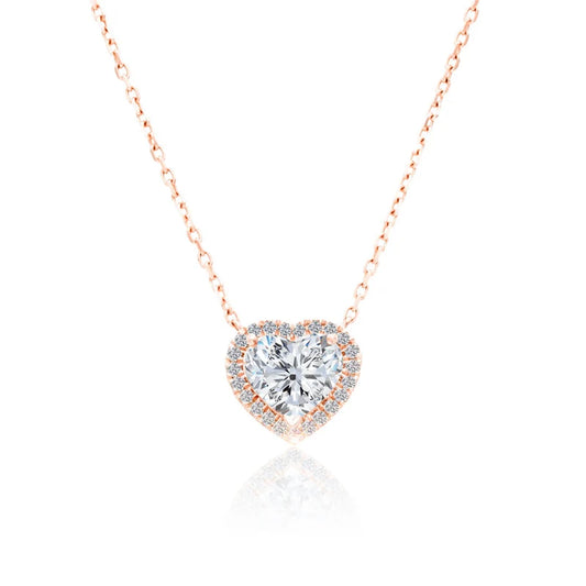 1.5 CT HEART HALO DIAMOND NECKLACE